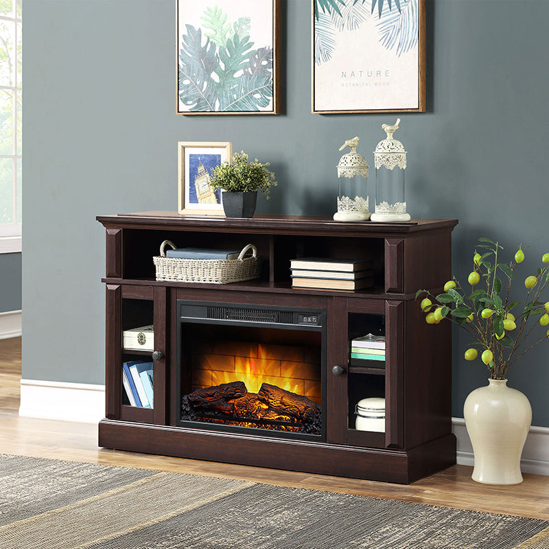 Whalen Barston Media Fireplace Console for TV's up to 55' , Cherry Brown