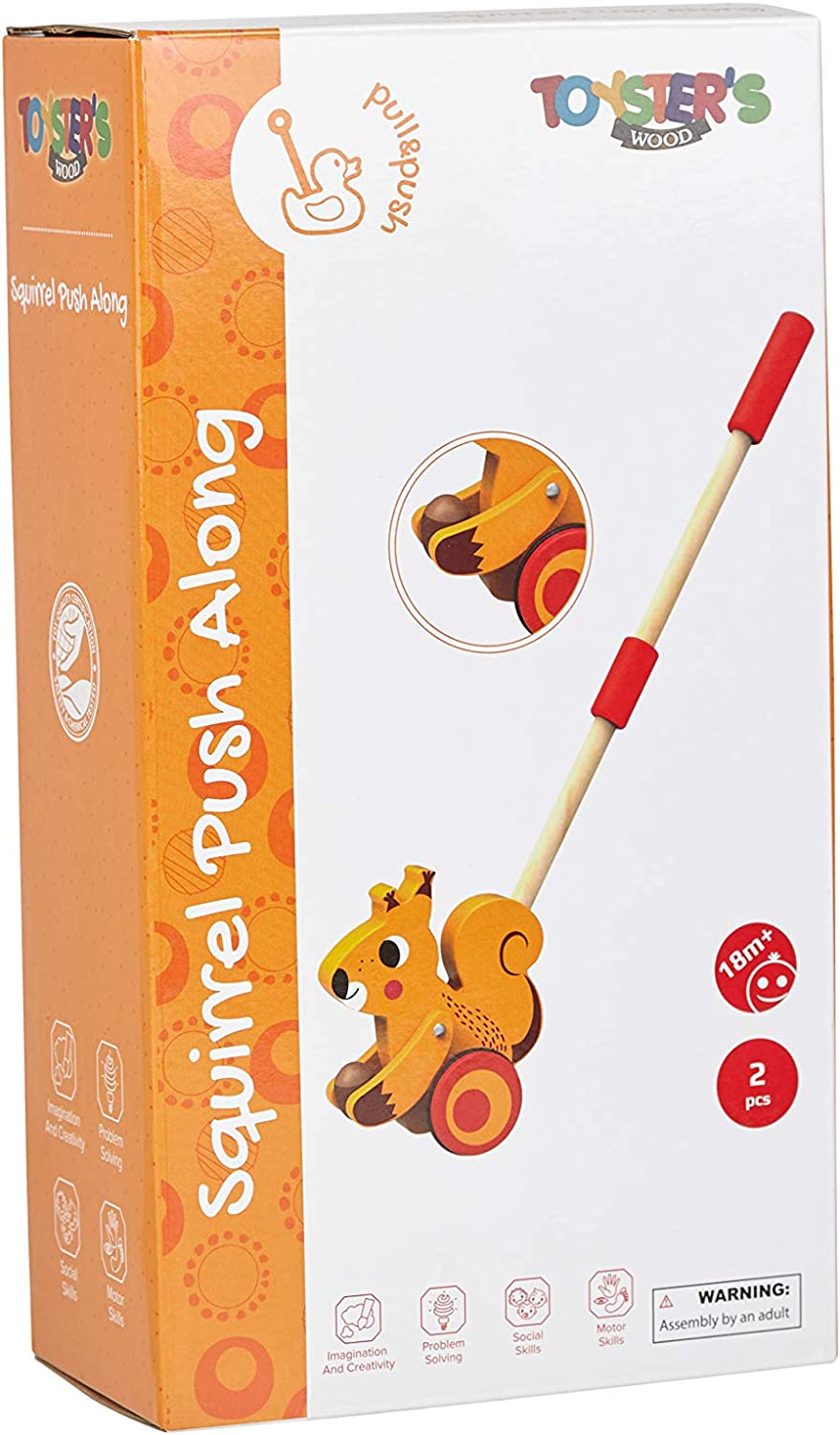 TOYSTER'S Push Along Toddler Walking Squirrel