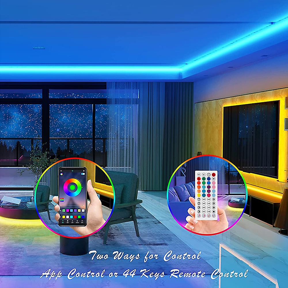 Led Strip Lights Rgb Music Sync Color Changing， Bluetooth Led Lights With Smart App Control Remote