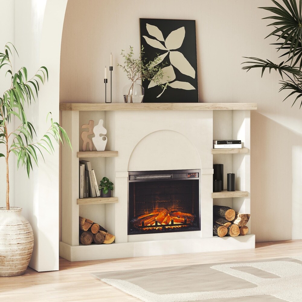 Mr. Kate Winston Fireplace Mantel with Built in Bookshelves