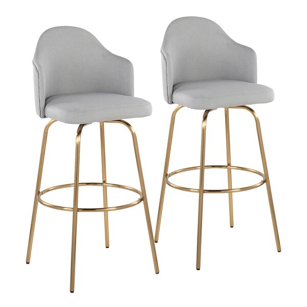 Carson Carrington Valsatra Upholstered Bar Stool with Metal Base (Set of 2)