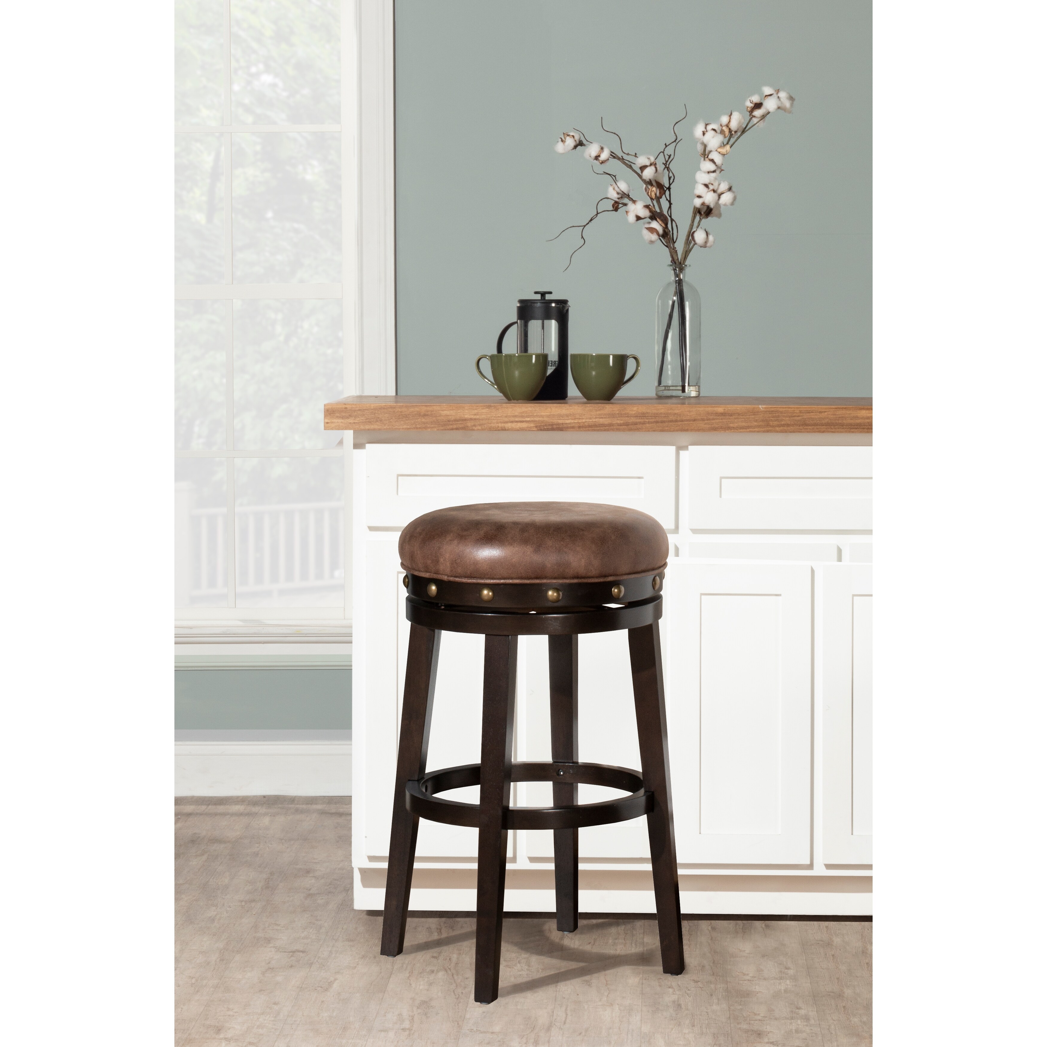 HIllsdale Furniture Benard Backless Bar Stool， Smoke Brown