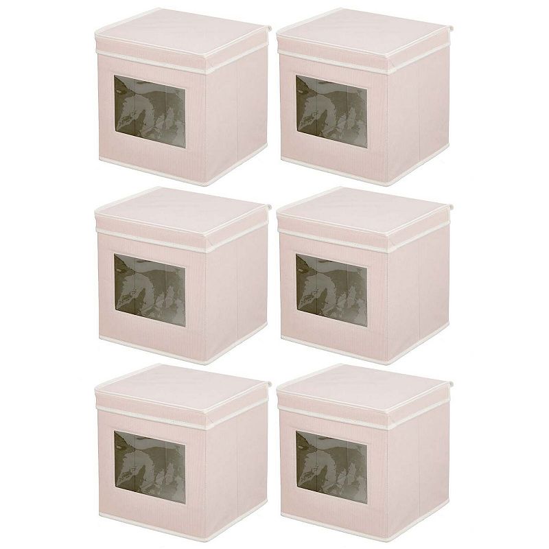 mDesign Fabric Stackable Cube Storage Organizer Box - 6 Pack