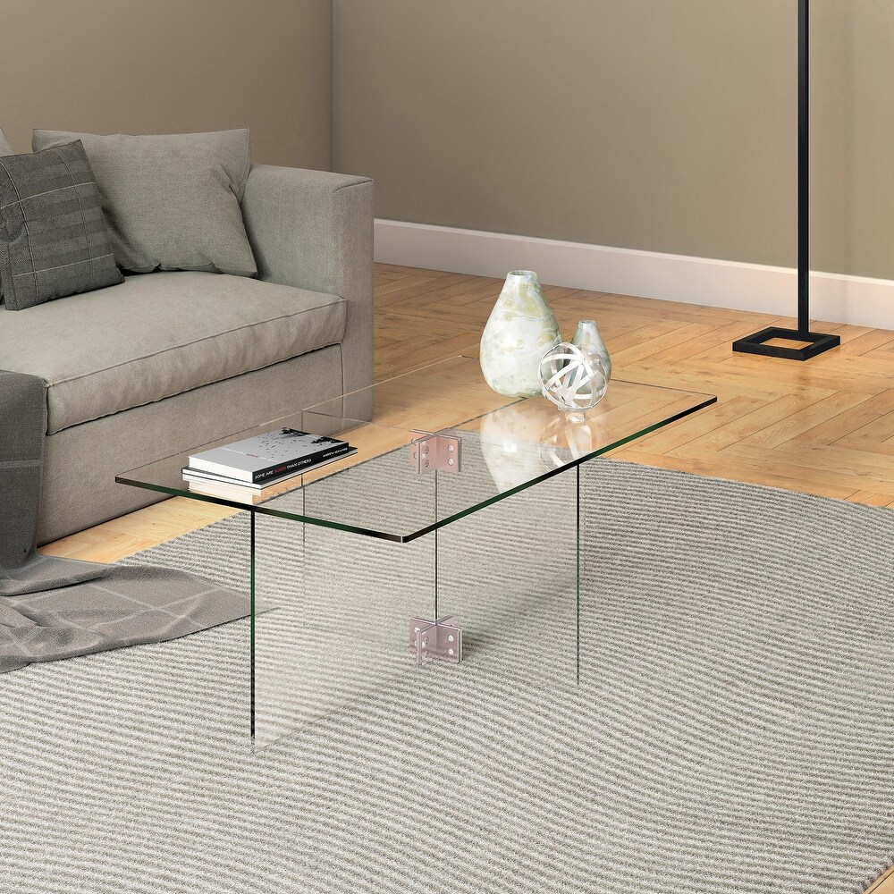 Silver Orchid Carlisle Glass Coffee Table