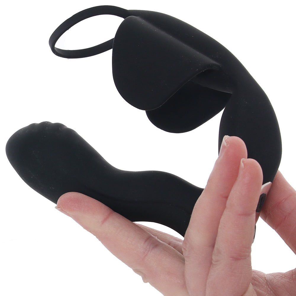 Atomic Heat-Up P-Spot Massager with Ring in Black