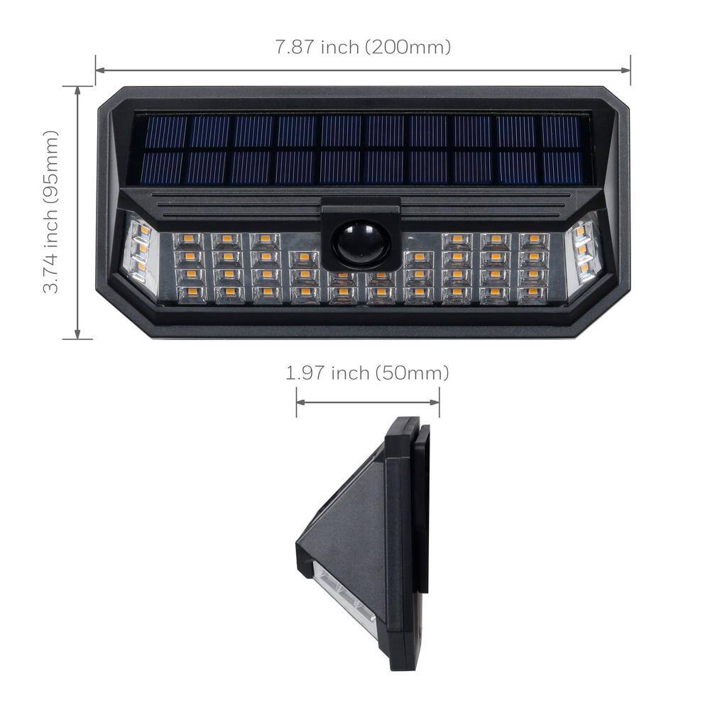 Westinghouse 75-Watt Equivalent Integrated LED Black Solar Motion Activated Wall Pack Light (2-Pack) SR73FA02C-08