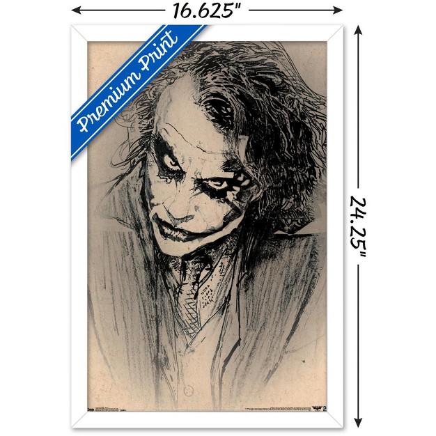 Trends International Dc Comics Movie The Dark Knight The Joker Sketch Framed Wall Poster Prints