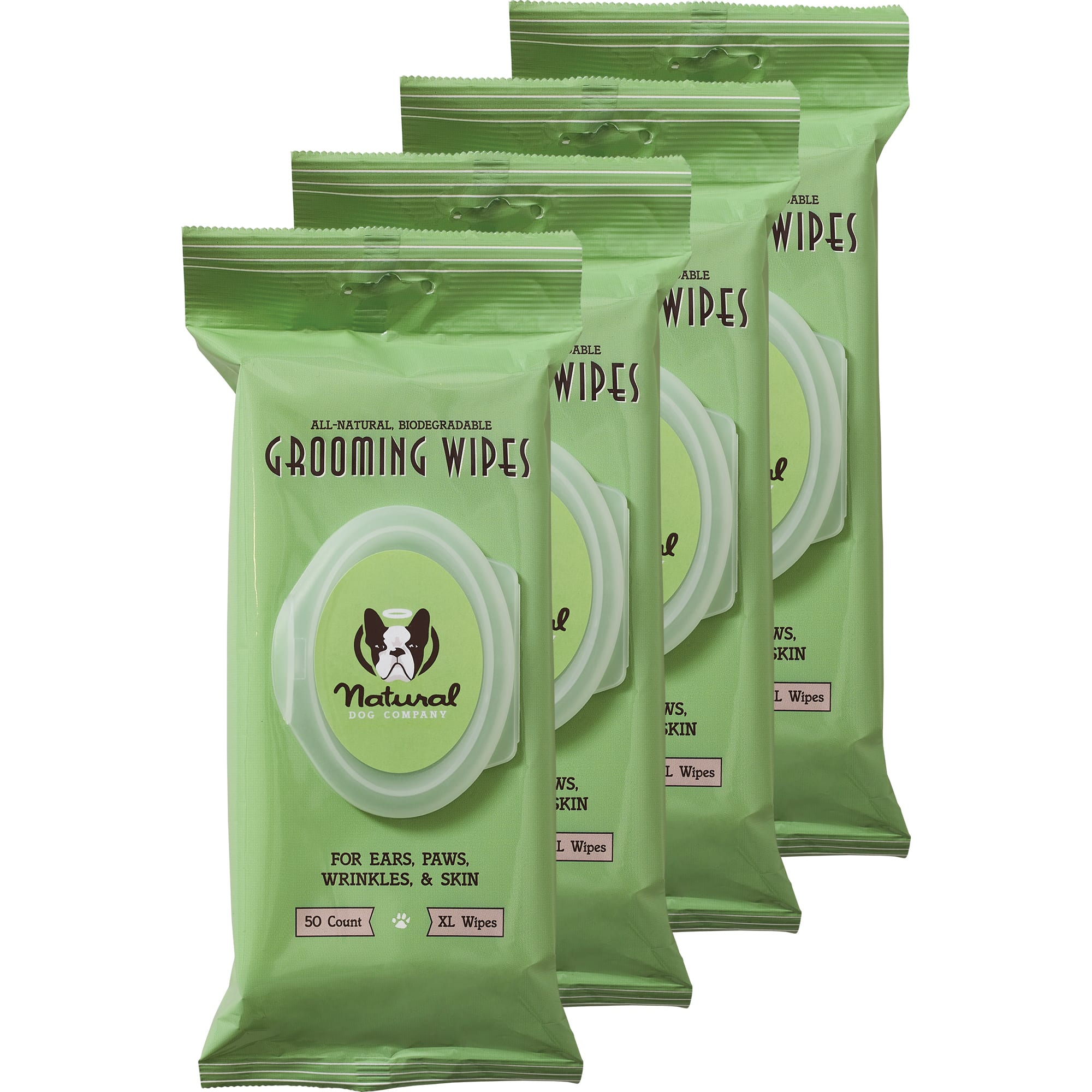 Natural Dog Company Grooming Wipes for Dogs， Count of 50