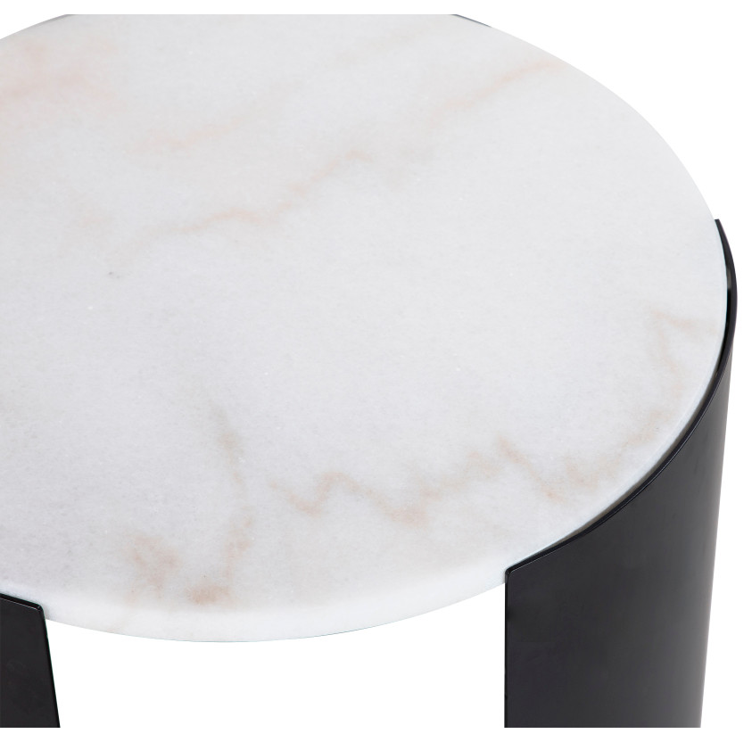 White Marble Top Side Table  Liang  ampEimil Samba   Industrial   Side Tables And End Tables   by Oroa   Distinctive Furniture  Houzz