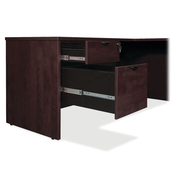 Lorell Prominence 2.0 Espresso Laminate Box/Box/File Left-Pedestal Desk - 3-Drawer