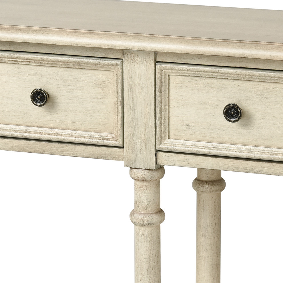 Hager Console Table Antique Cream   Farmhouse   Console Tables   by HedgeApple  Houzz