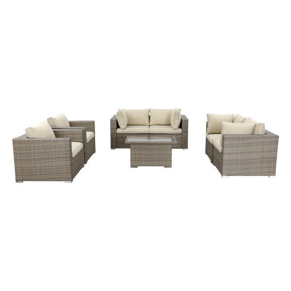 PATIO FESTIVAL 7Piece OUTDOOR Conversation Loveseat Seating Set