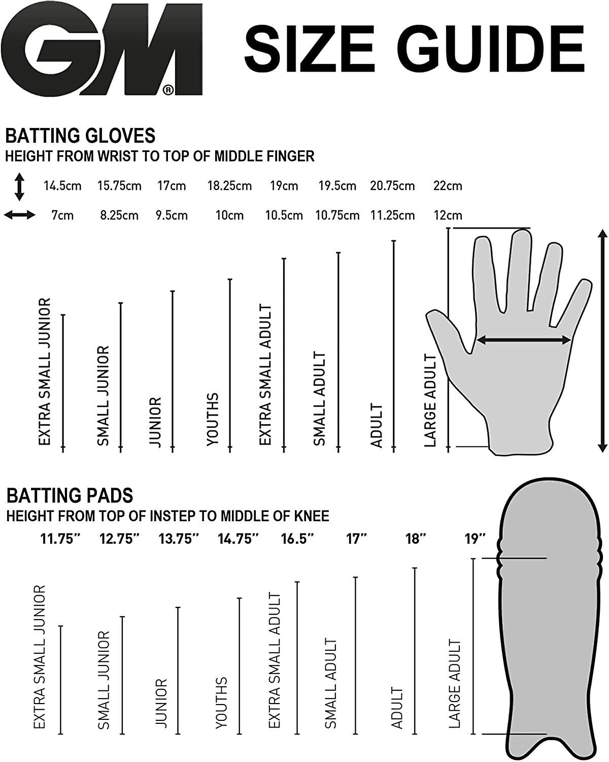 Gunn and Moore Batting Gloves Diamond White Blue Cricket Youth Left/Right Hand