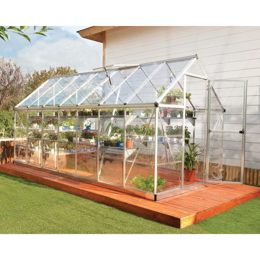 Harmony 6 ft. Silver   Grey /Clear DIY Greenhouse Kit