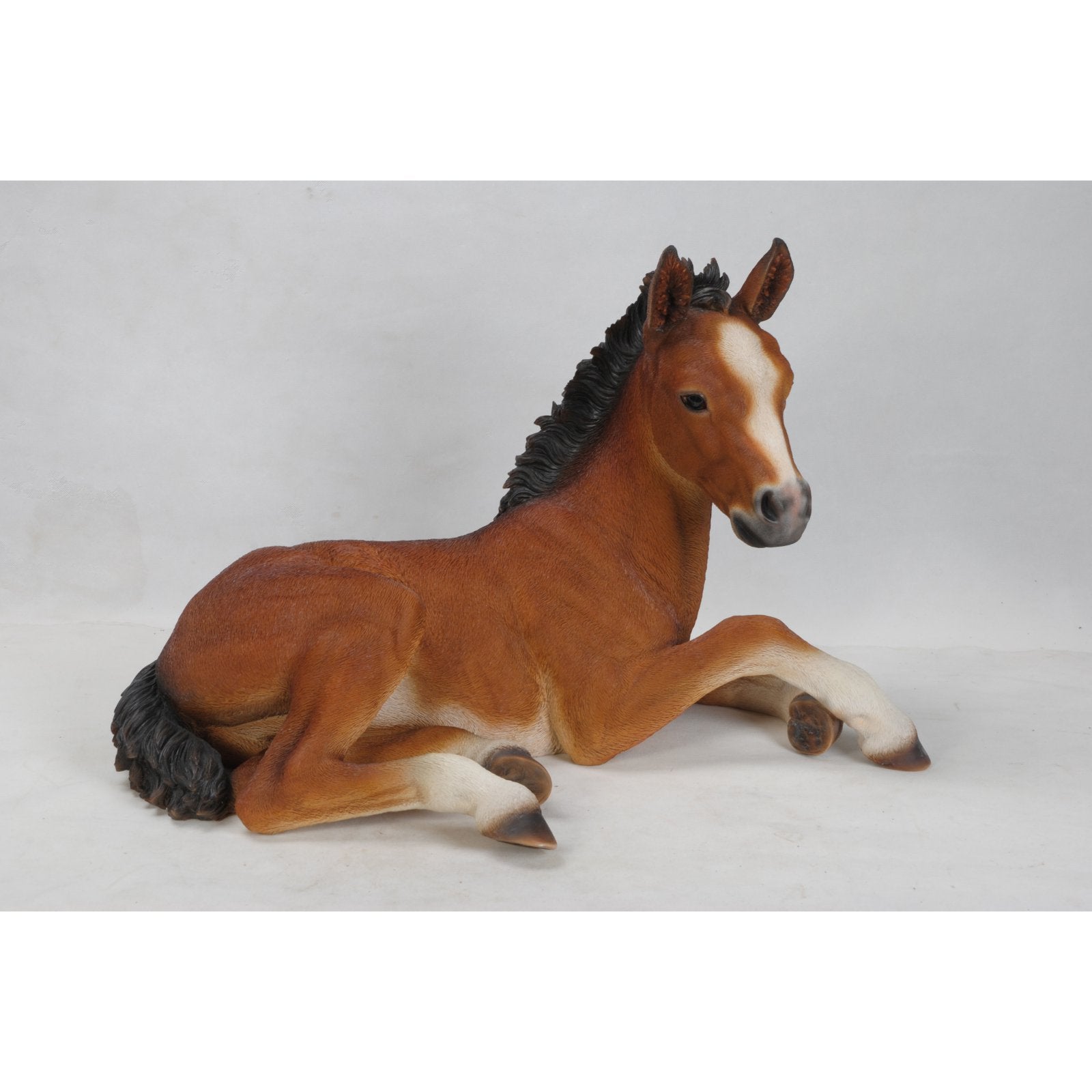 HI-LINE GIFT LTD. LARGE HORSE COLT LAYING DOWN STATUE