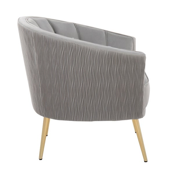 Silver Orchid Randolf Pleated Waves Accent Chair