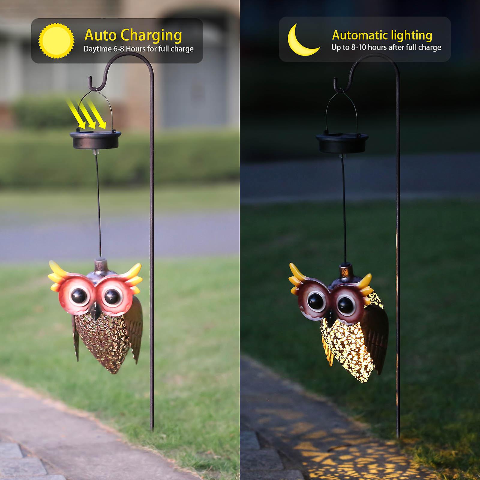 Tomfeel Owl Solar Lamp Hanging Solar Lights Metal Chandeliers Animal Garden Decoration Lights Home Atmospheric Lights Party Lights No.235483