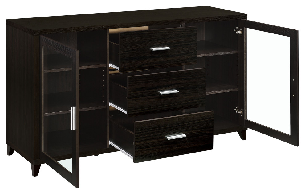 Lewes 2 door TV Stand With Adjustable Shelves Cappuccino   Modern   Entertainment Centers And Tv Stands   by Modon  Houzz