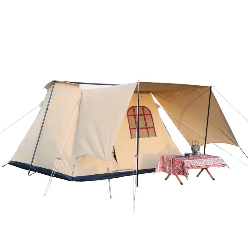 Wholesale Outdoor Waterproof Cotton Canvas Camp Tent Luxury Thicker TC Cotton Large Spring Camping Tent