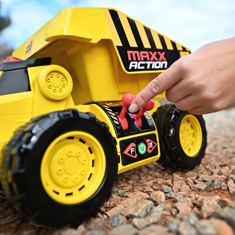 Maxx Action 2-N-1 Dig Rig �C Dump Truck and Front End Loader with Lights， Sounds and Motorized Drive