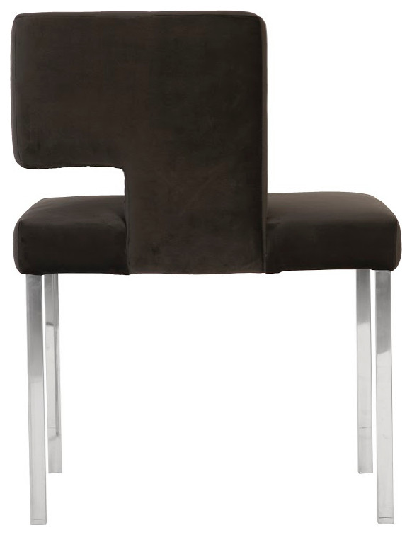 Raffia Dining Chair  Black Velvet  Stainless Steel Legs   Contemporary   Dining Chairs   by Phillips Collection  Houzz