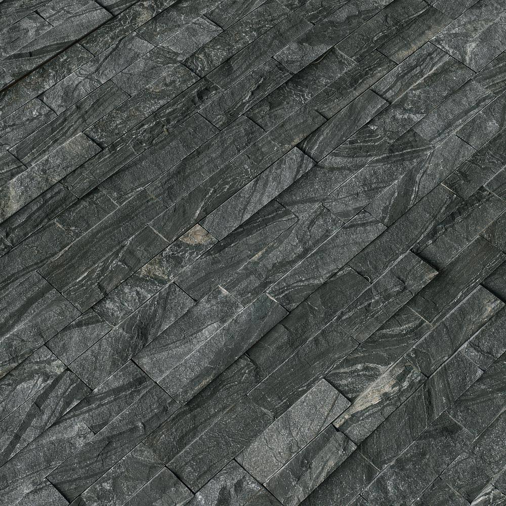 MSI Glacial Black Ledger Panel 6 in. x 24 in. Natural Marble Wall Tile (6 sq. ft.Case) LPNLMGLABLK624