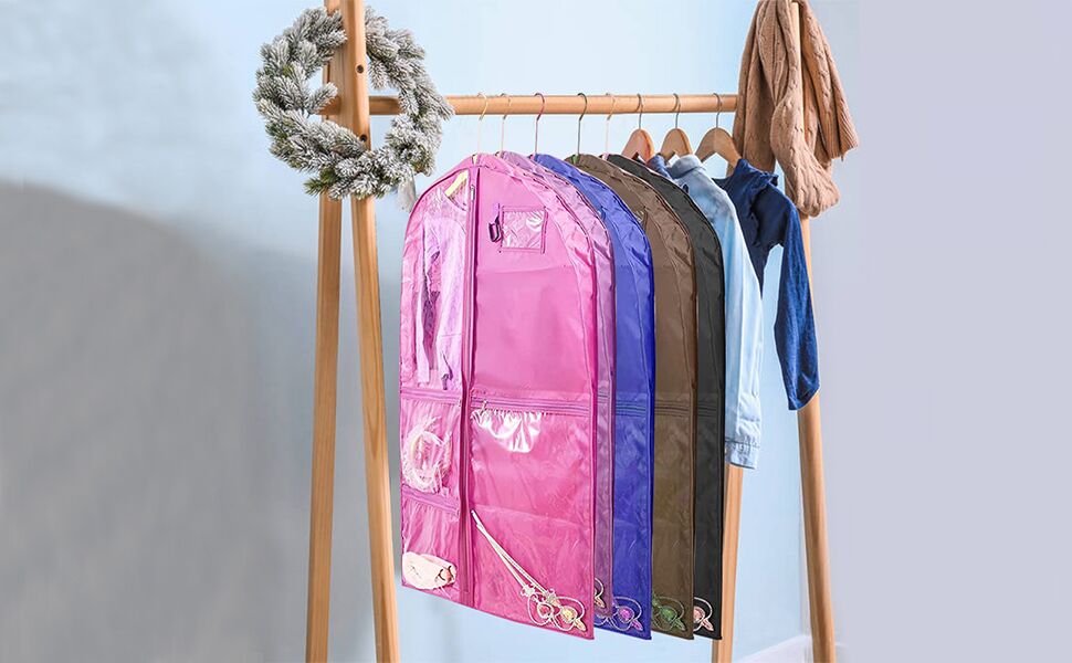 Waterproof Hanging Garment Bag,40 inch Garment Bags for Hanging Clothes,Garment Bags for Travel Storage,Dance Clothes Bag,Kids Garment Bag for Dance Costumes,Sports,Skating,Theatre,Beauty Pageants