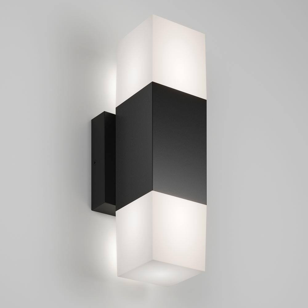 Artika Lenox Black Modern 3 CCT Integrated LED Outdoor Hardwired Garage and Porch Light Lantern Sconce OUT-LEC-BL