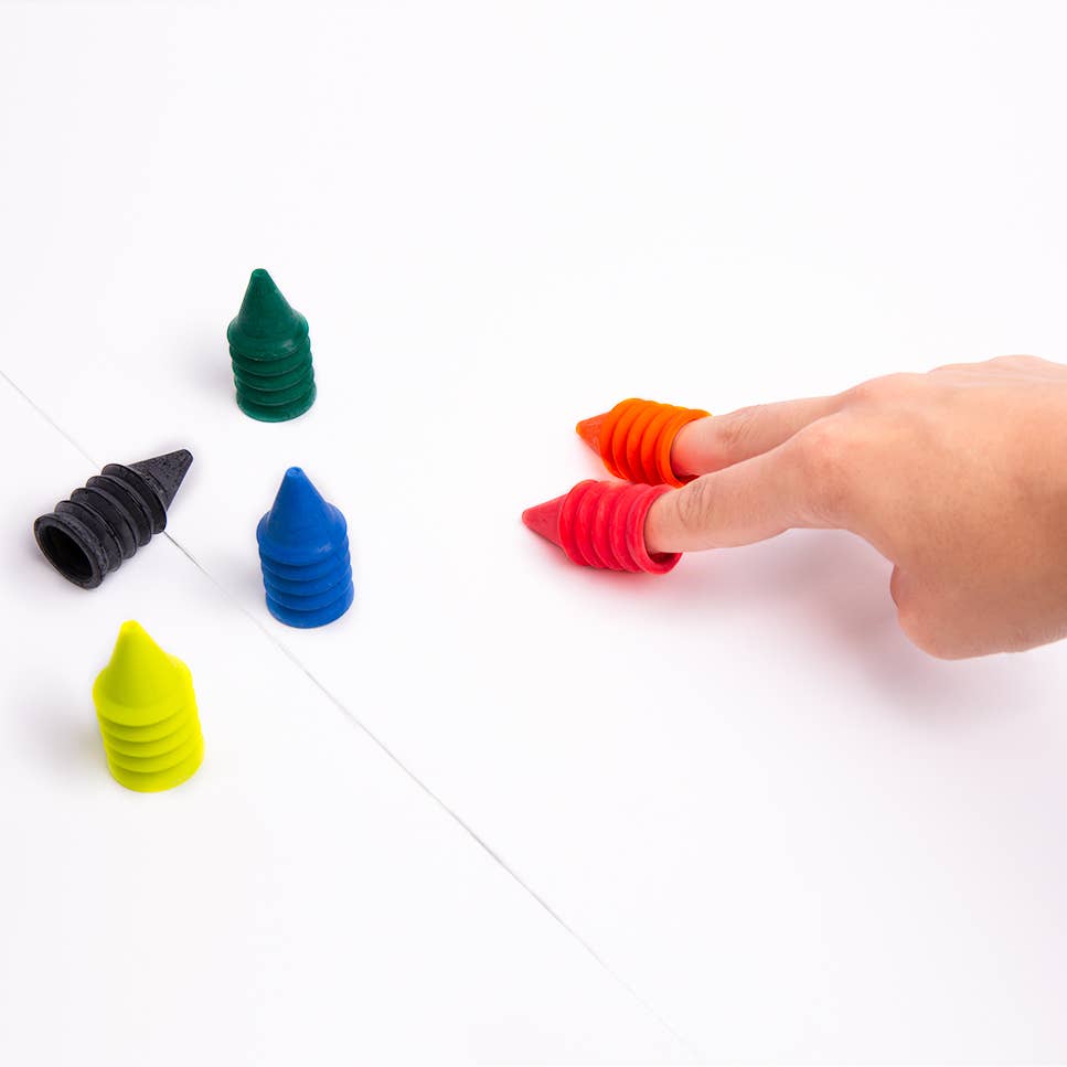 Neon Finger Crayons - Set of 6 by OMY