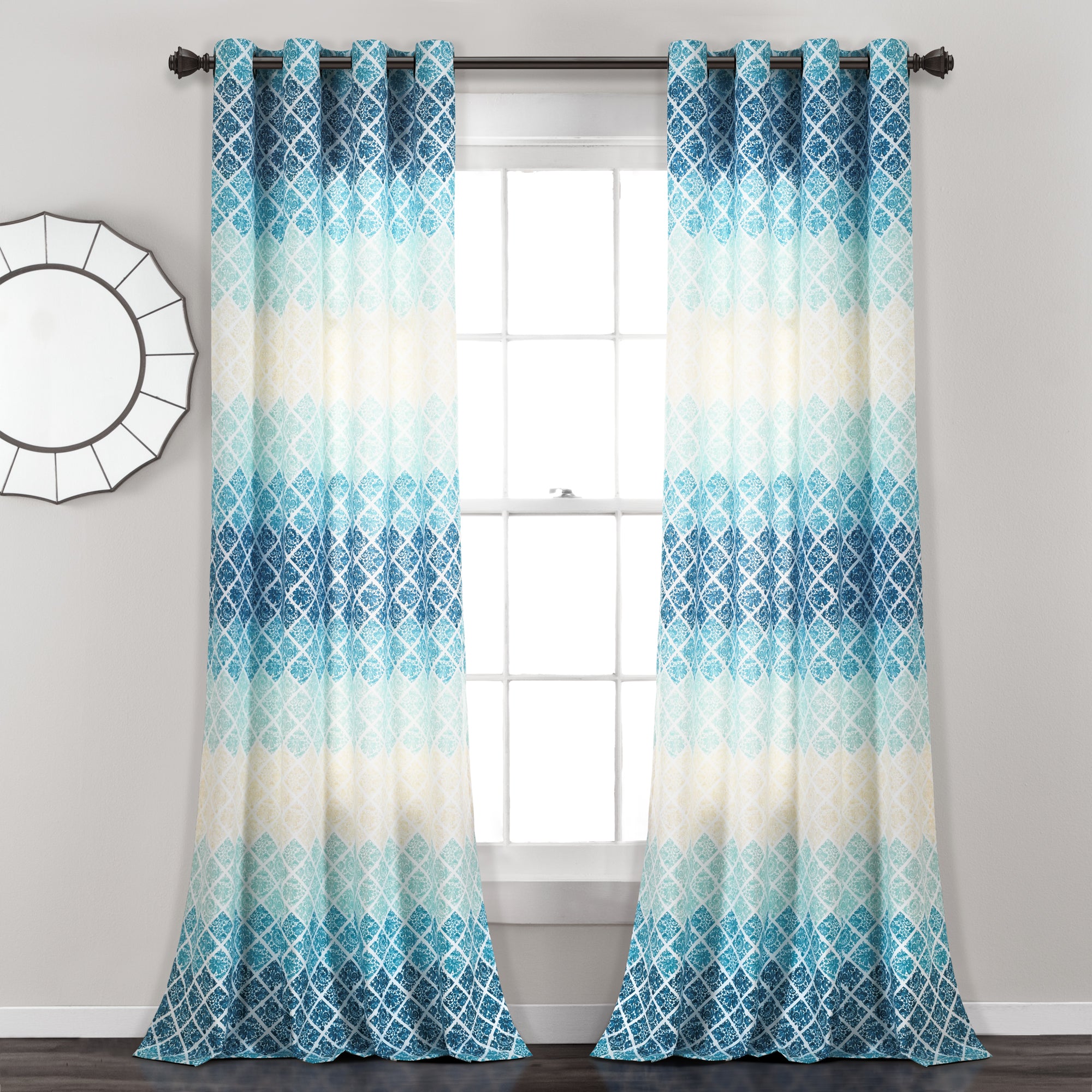 Medallion Ombre Window Curtain Panel Set