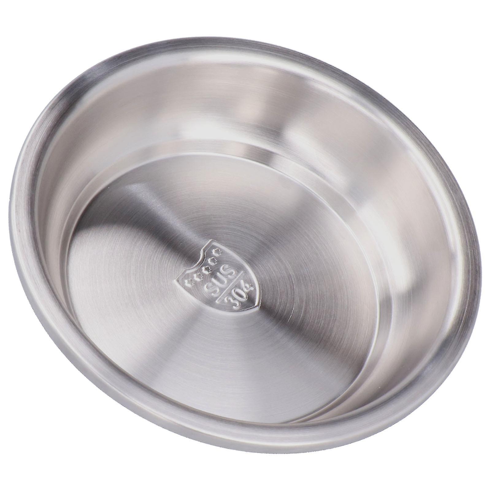 Stainless Steel Plate 304 Food Grade Material Stainless Steel Rounded Deepen Dish for Eating22cm/8.7in