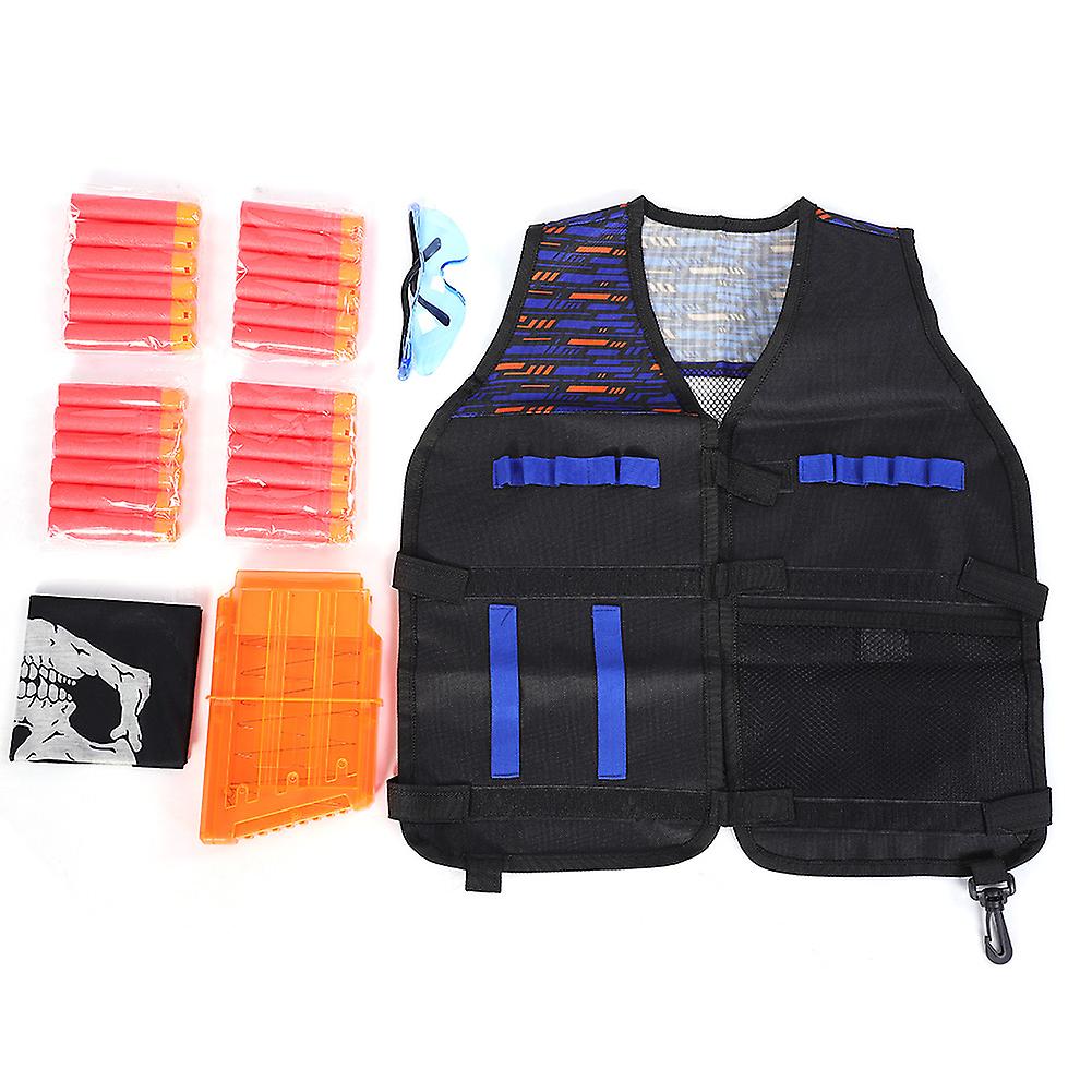 Toy Gun Jacket Cartridge Holder Soft Bullets Ammo Clip Vest Eyeglasses Kit Set For Mega