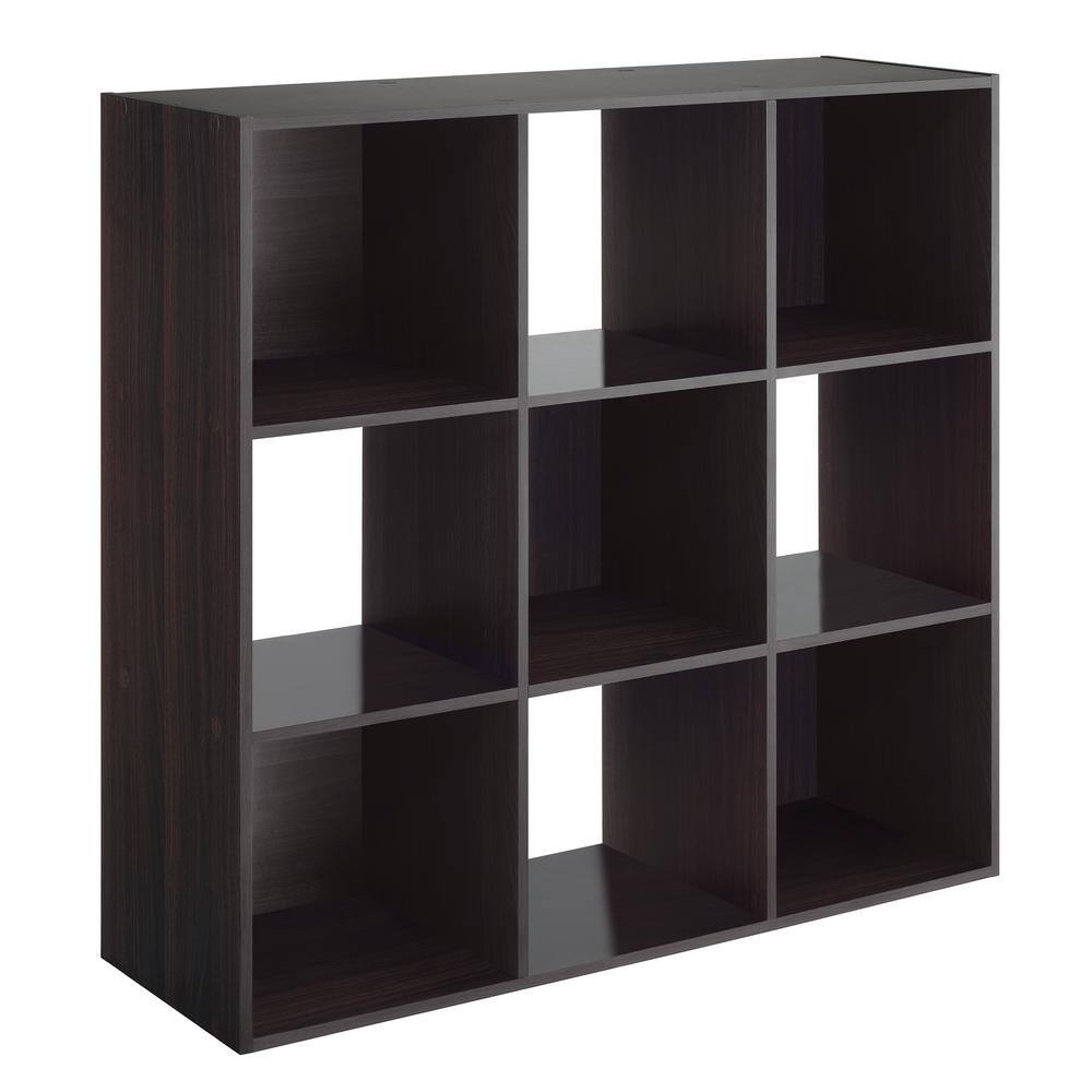 35 in. H x 35 in. W x 11 in. D Espresso 9-Cube Organizer 64228859ESPRBB