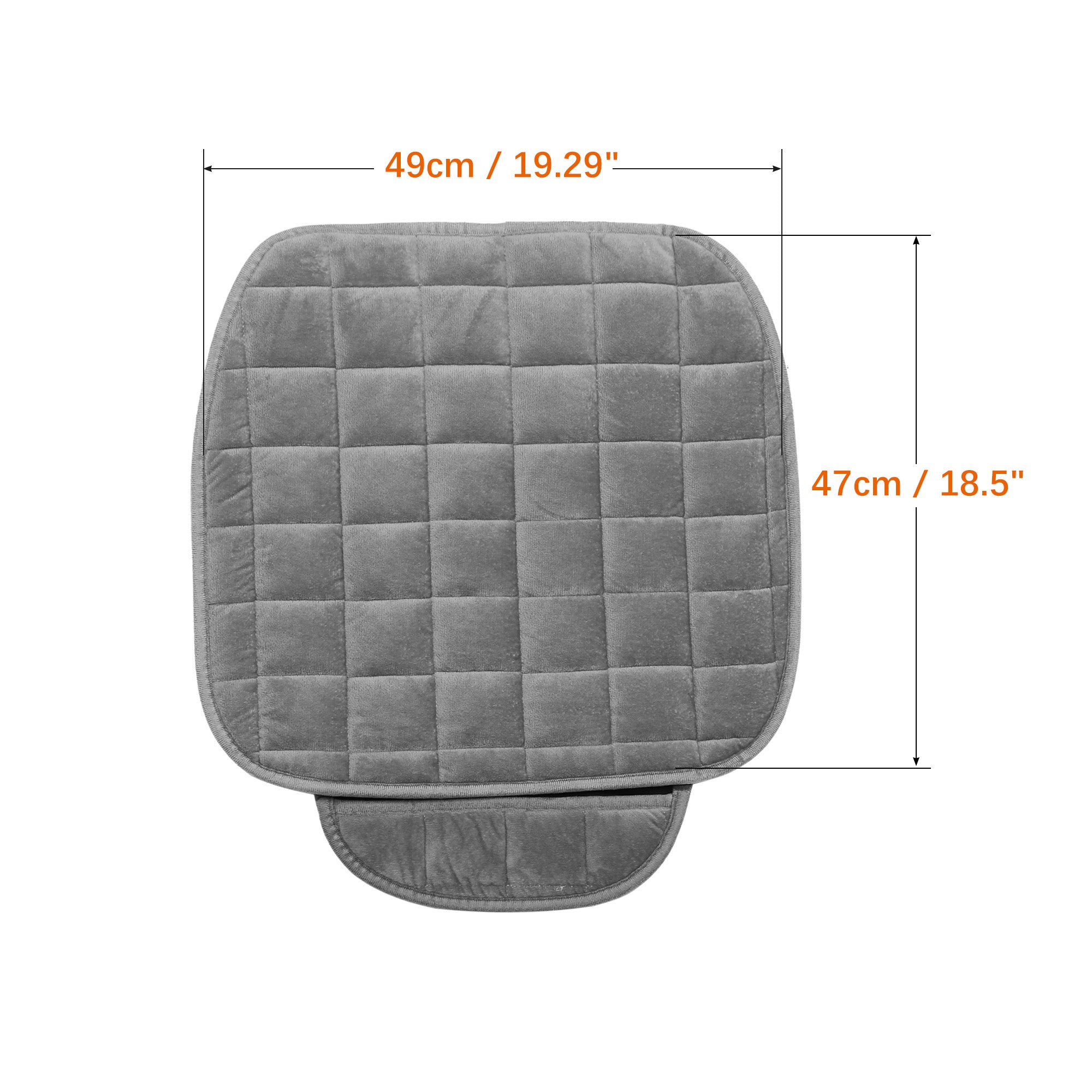 Unique Bargains 2pcs Front Vehicle Car Seat Cover Breathable Plush Pad Chair Cushion Universal Gray