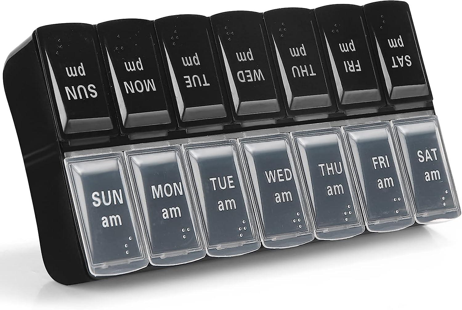 7 Day Weekly Pill Organizerlarge Am Pm Pill Case 2 Times A Dayday Night Pill Box Twice A Day， Daily Medicine Organizer For Vitamin， Pill Container Hol