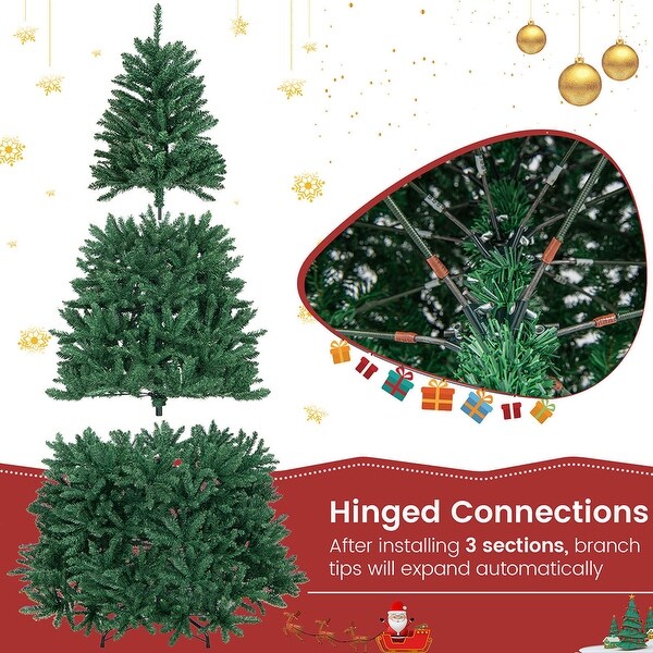 7.5ft Hinged Christmas Tree Unlit Artificial W/ 2254 Branch Tips