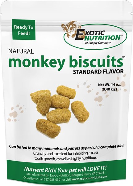 Exotic Nutrition Monkey Biscuits Small Pet Treats， 14-oz bag