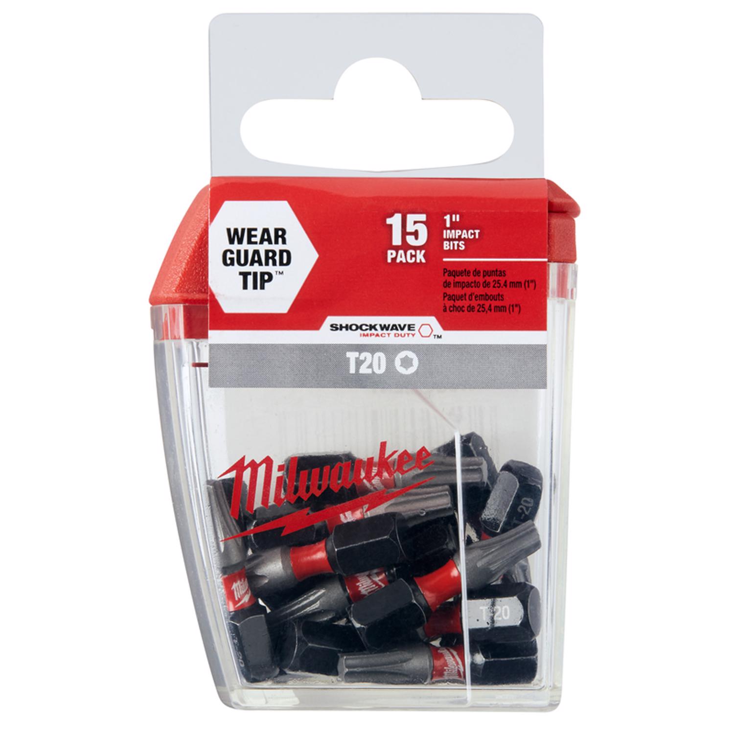 MW Shockwave Torx T20 X 1 in. L Impact Insert Bit Set Steel 15 pc