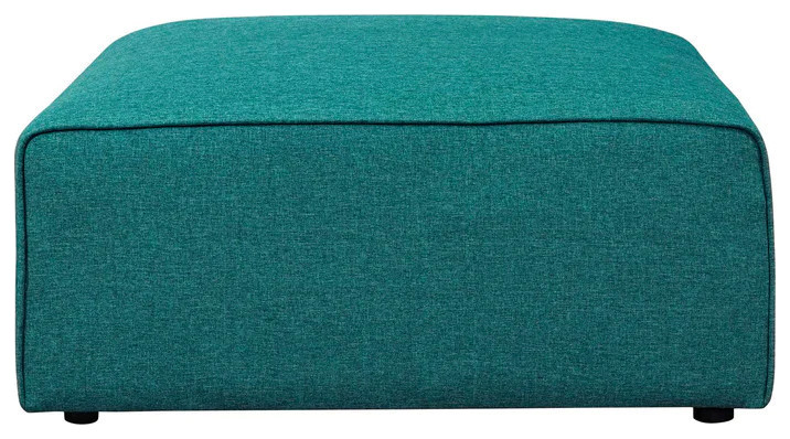 Odette Teal Fabric Ottoman   Contemporary   Footstools And Ottomans   by Virgil Stanis Design  Houzz