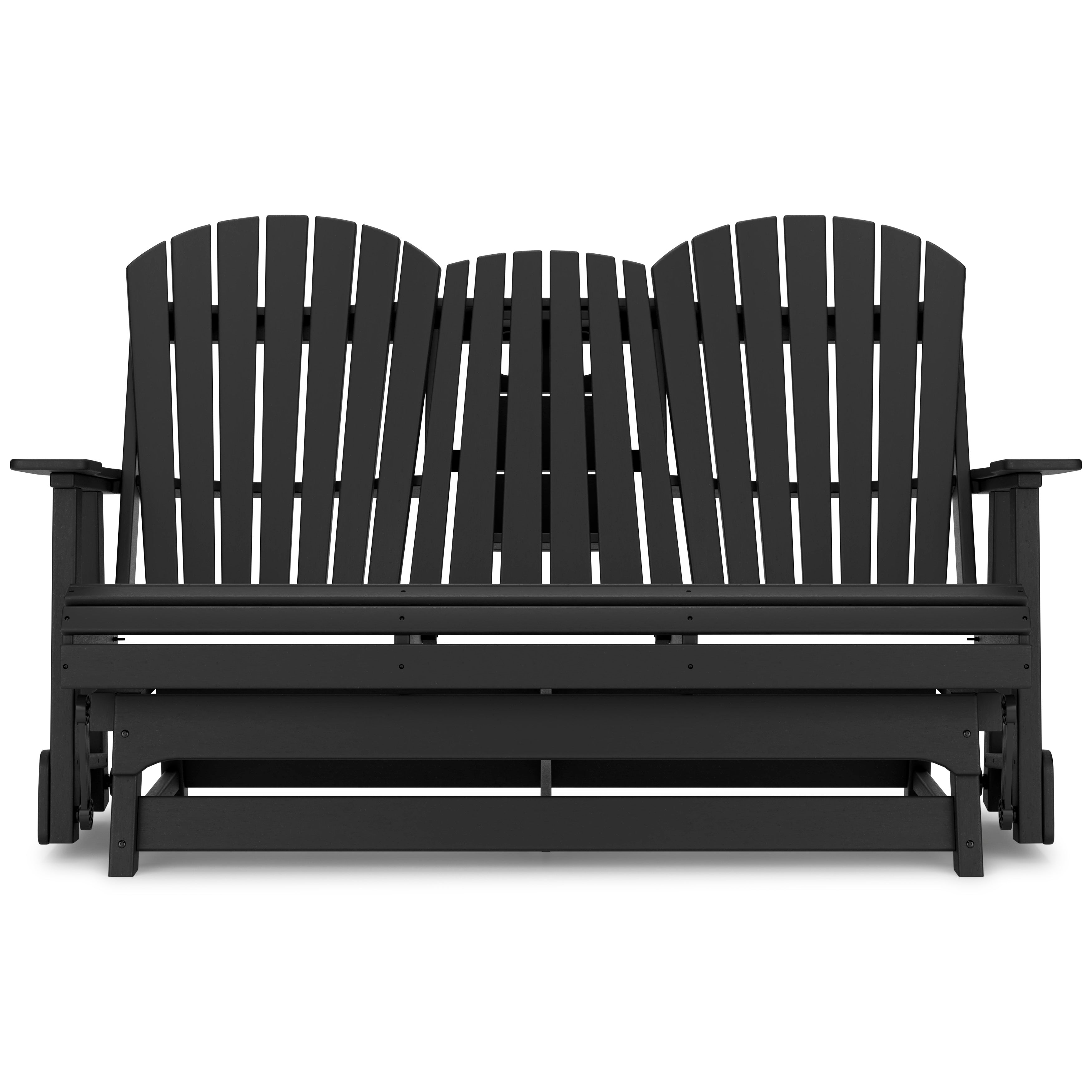 Poly Black Outdoor 67 Swivel Glider Loveseat