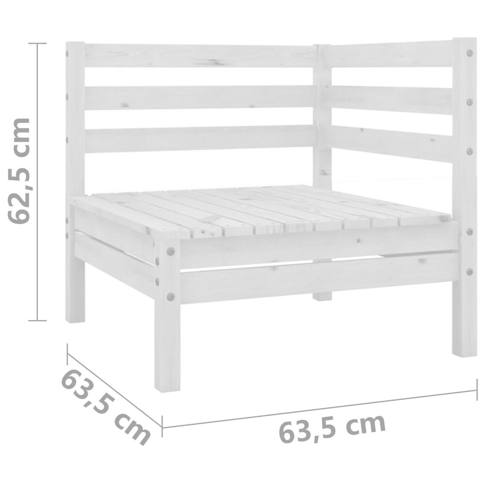 vidaXL 11 Piece Patio Lounge Set Solid Pinewood White   25\