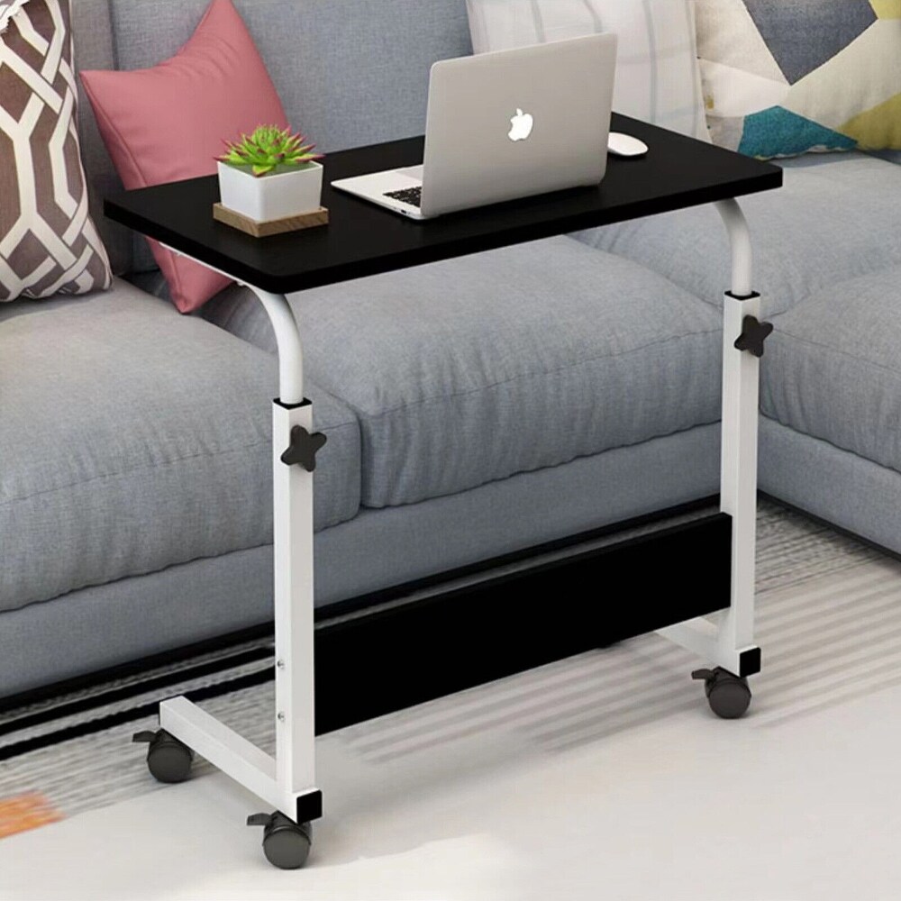 Adjustable Height C Shaped End Table Mobile Laptop Desk Rolling Stand   23.6\