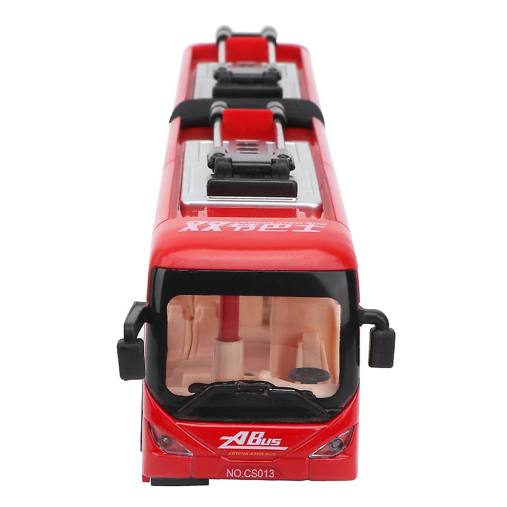 1:48 Cs0133 Electronic City Bus Light Car Educational Toy For Children Kids Traffic Model(red)