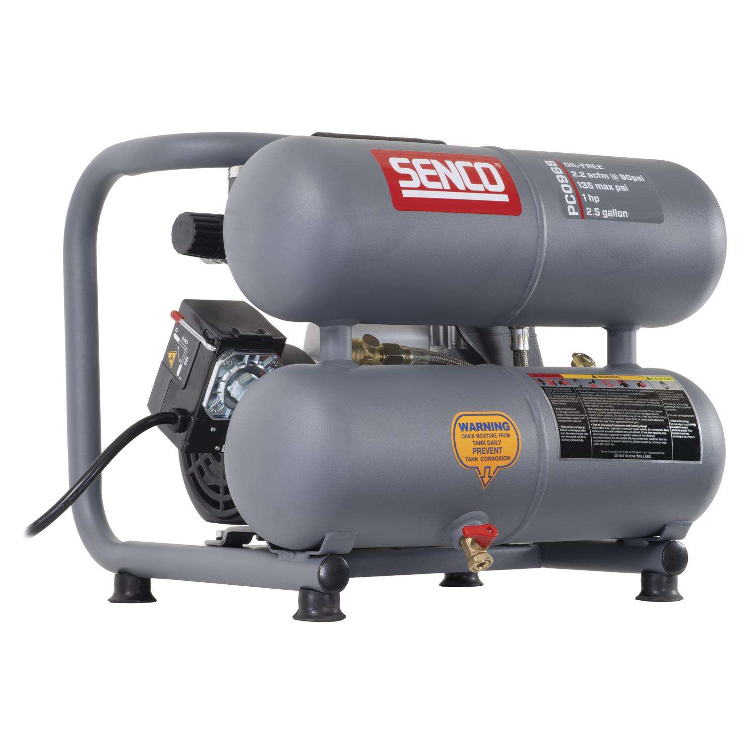 Senco 2.5 gal Horizontal Portable Air Compressor 135 psi 1 HP