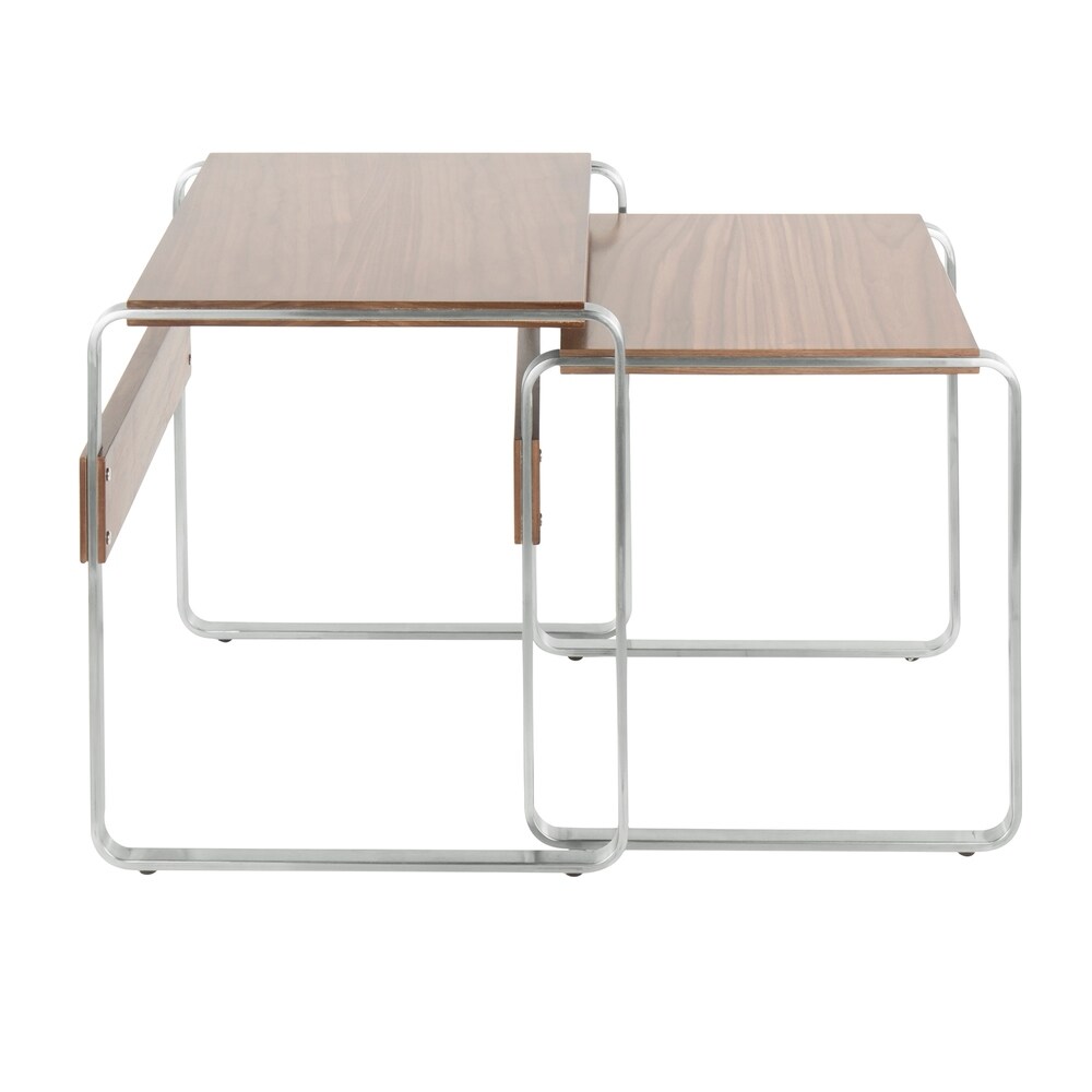 Tea Side Mid Century Modern Nesting Tables (Set of 2)