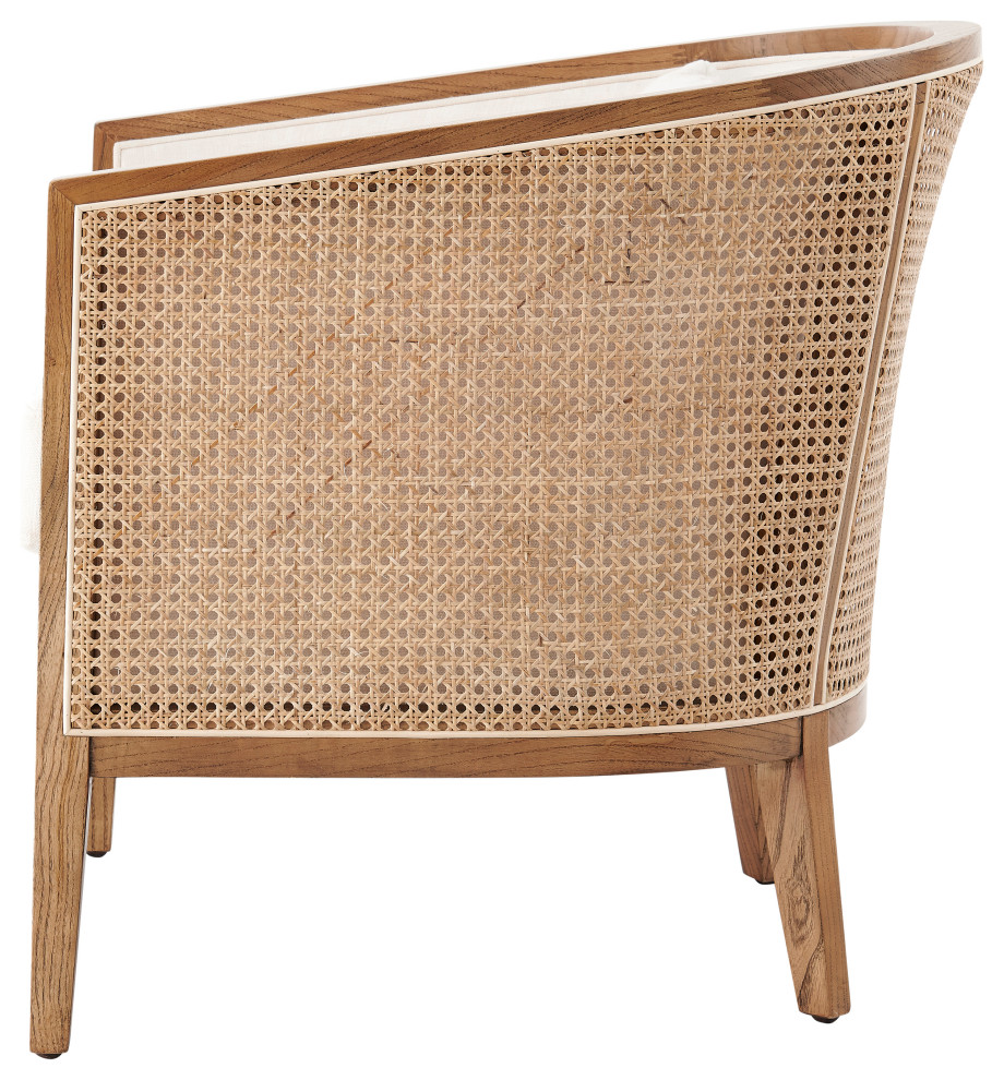 Tillman Accent Arm Chair w/ Rattan   Midcentury   Armchairs And Accent Chairs   by New Pacific Direct Inc.  Houzz