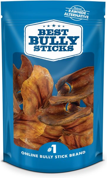 Best Bully Sticks Pig Ears Natural Chew Dog Treats， 12 count