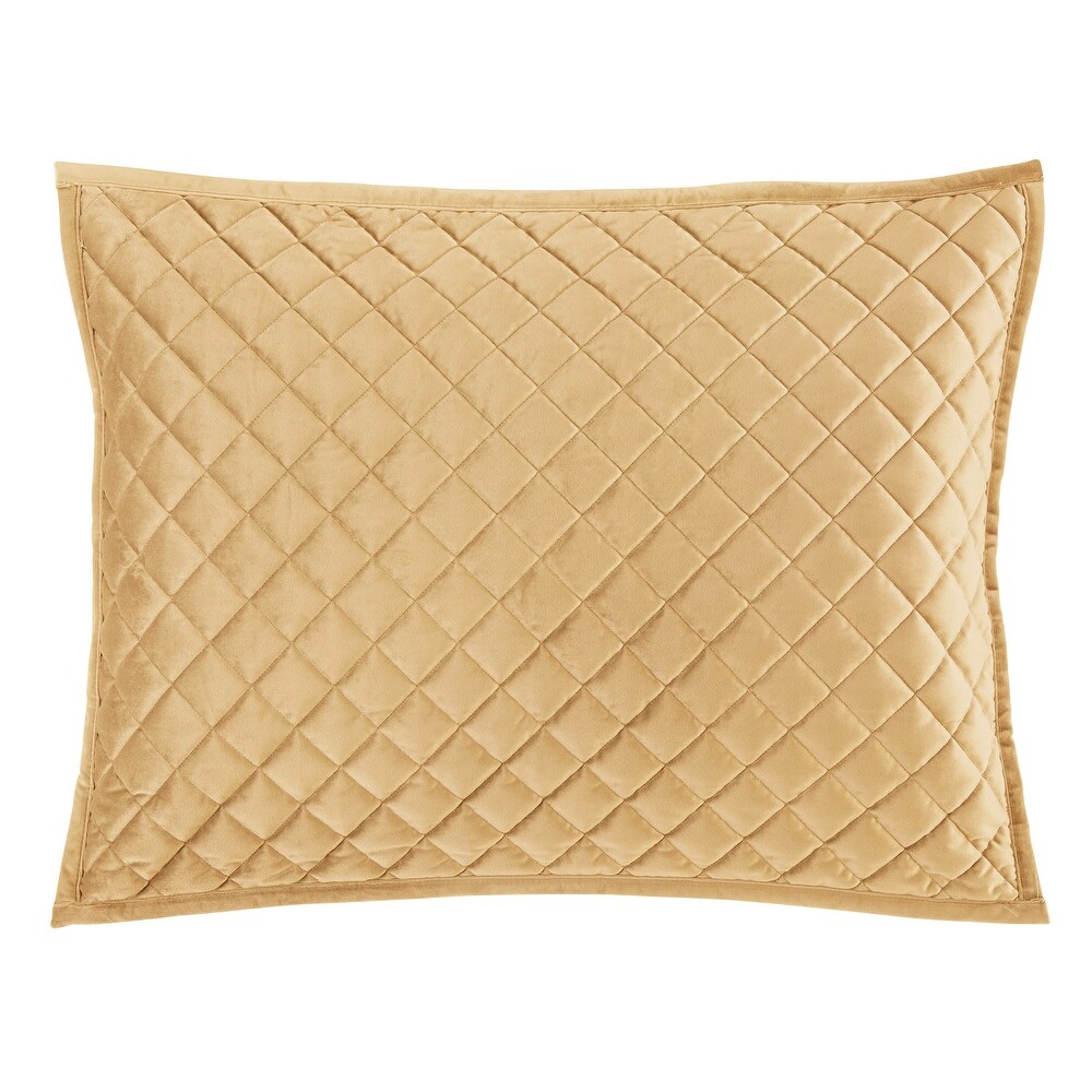 HiEnd Accents Velvet Diamond Quilted Pillow Sham Set  2PC