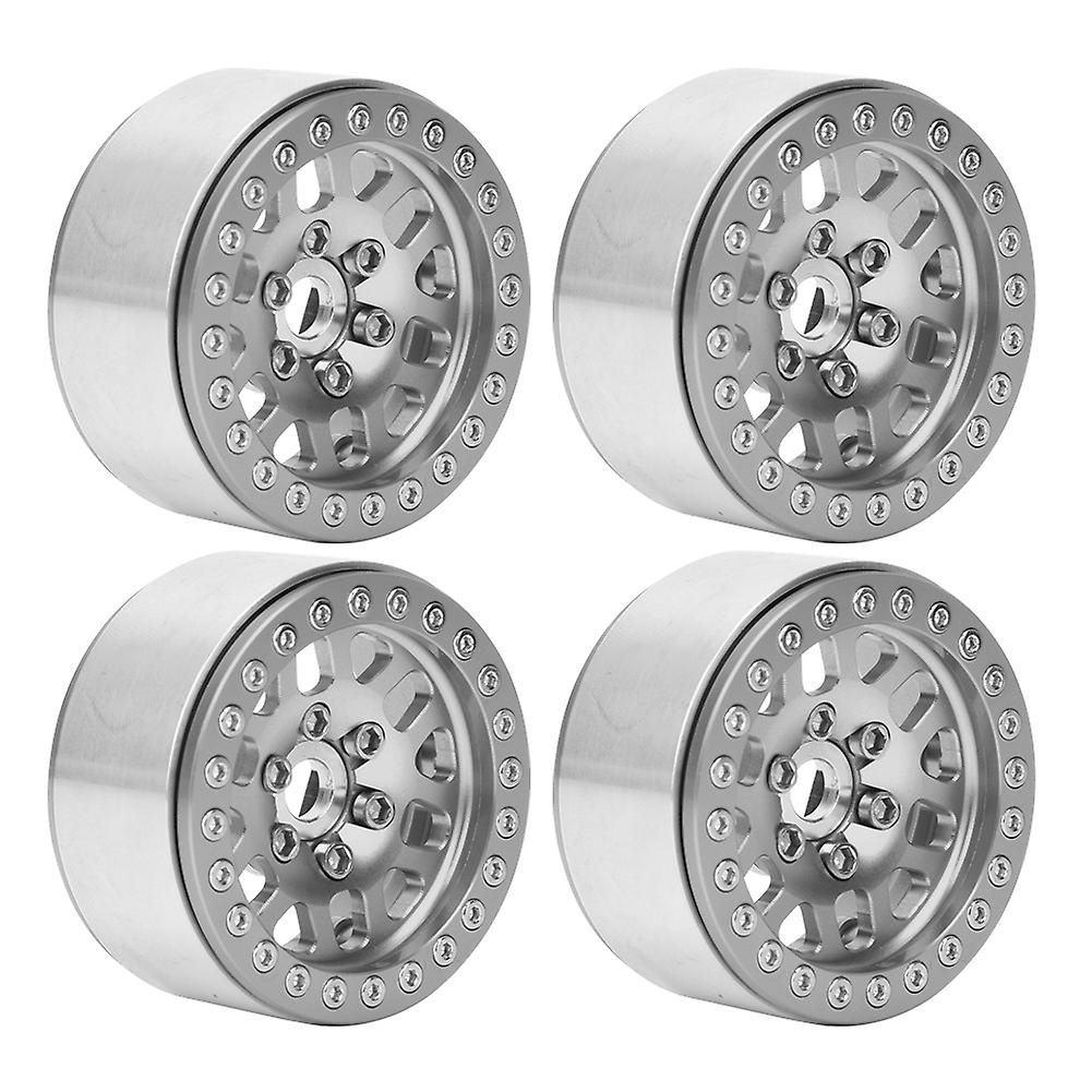 4pcs 1.9in Aluminum Alloy Wheel Hub Accessory Parts Fit For D90 Trx4 1/10 Rc Carsilver