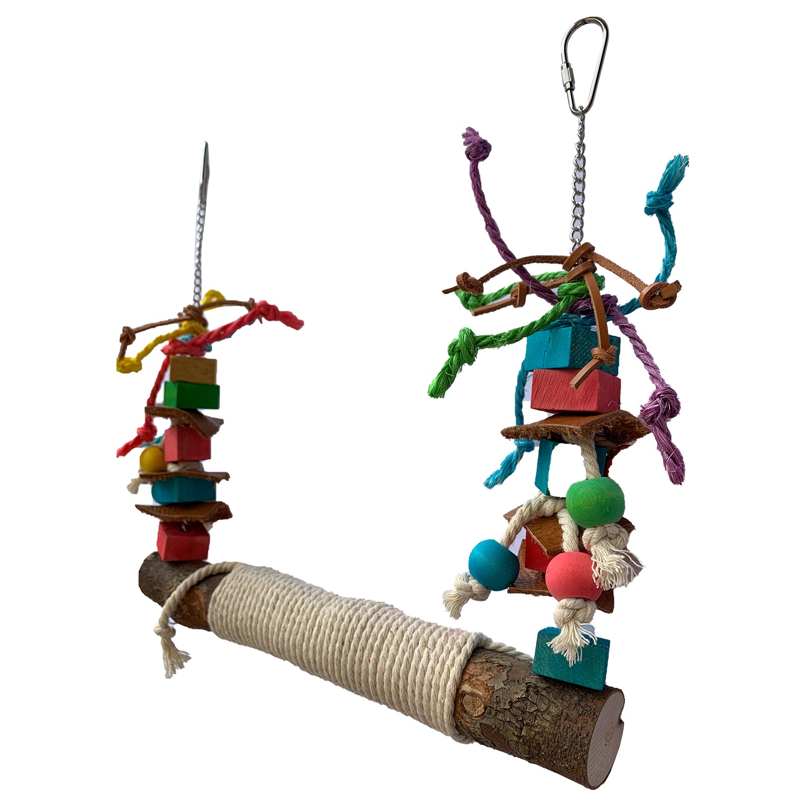 Bird Swing Perch for Birds Chewing Toy Parrot Chew Toy Bird Cage Hanging Training Toy Accessories for Large Medium Birds